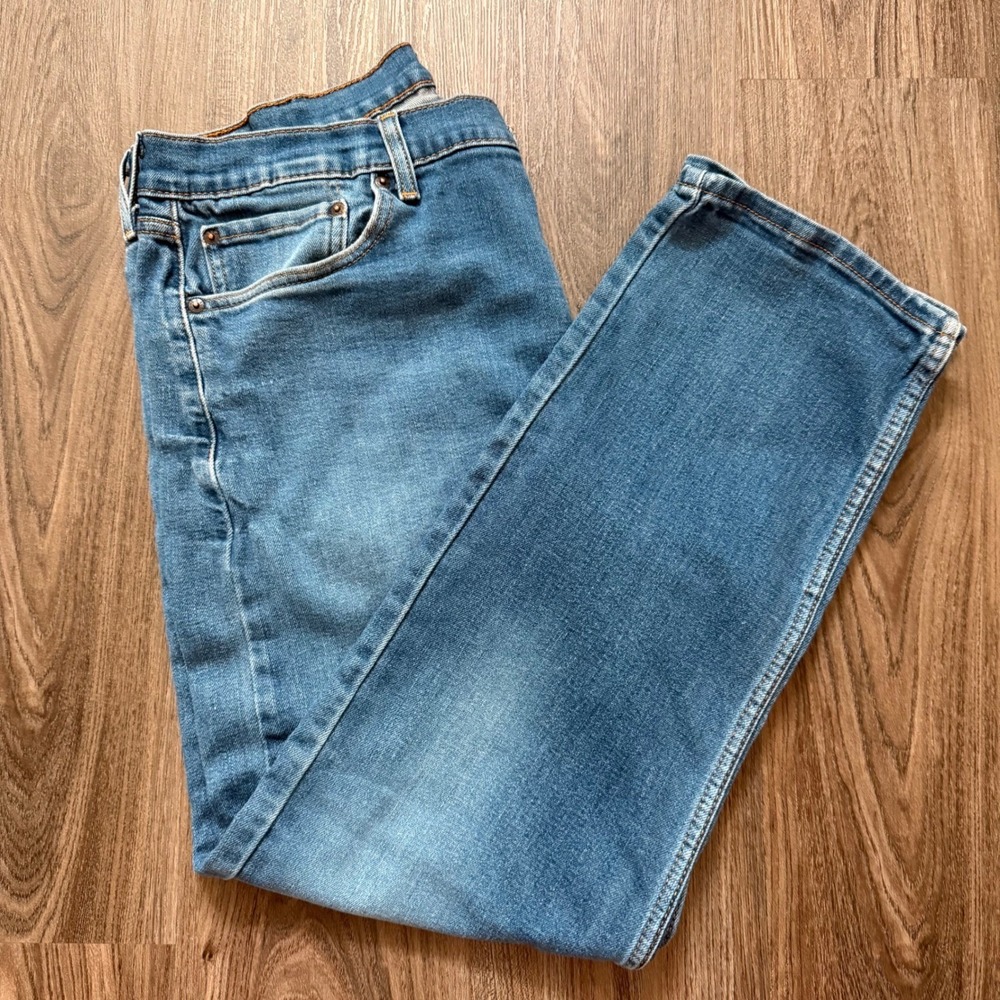 Levis Mens (tag38x30) 37x29Blue Jeans Classic Straight Leg Denim Casual Pants